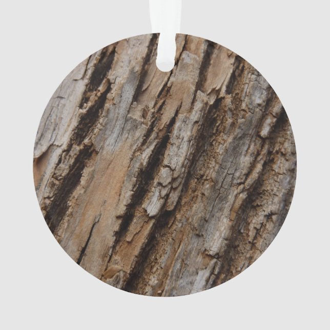 Tree Bark I Natural Abstract Textured Design Ornament (Back)