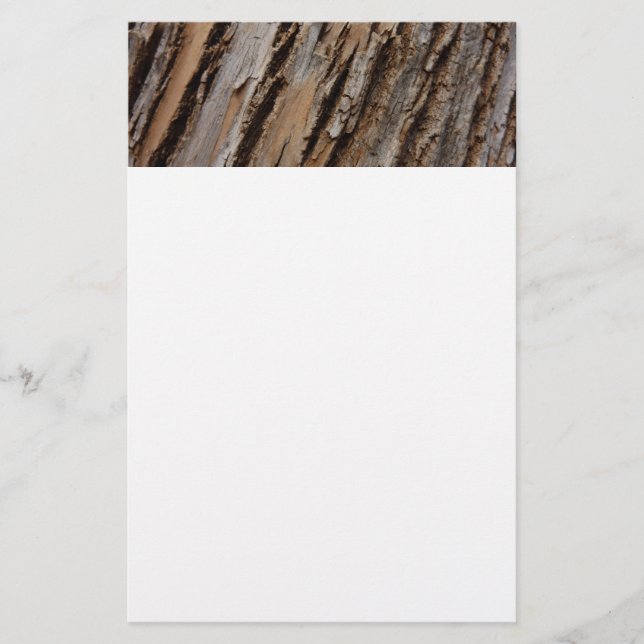 Tree Bark I Natural Abstract Textured Design Stationery (Front)