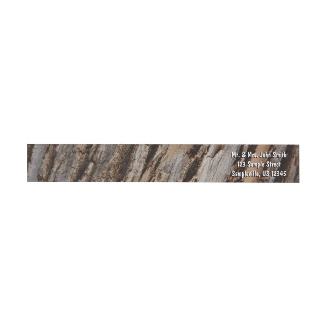 Tree Bark I Natural Abstract Textured Design Wrap Around Label (Individual)