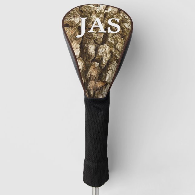 Tree Bark II Natural Textured Design Golf Head Cover (Front)