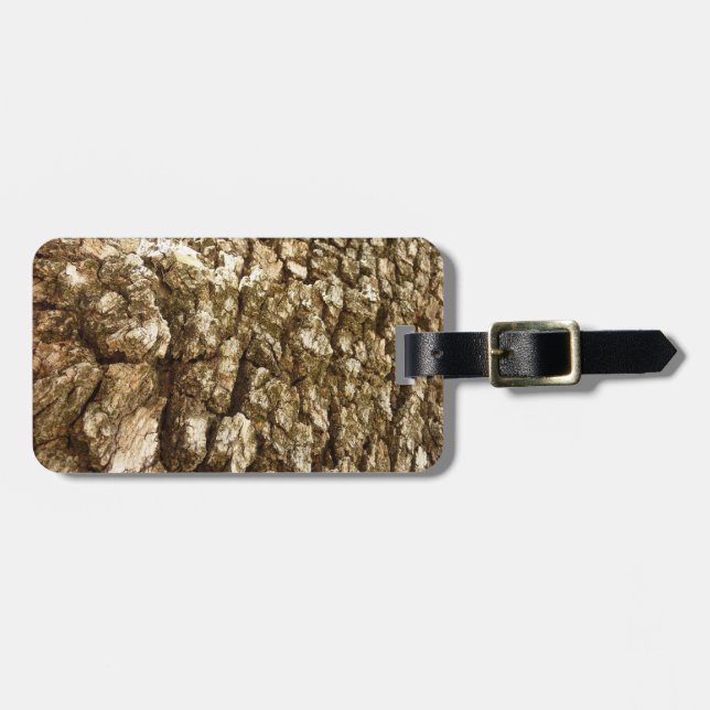 Tree Bark II Natural Textured Design Luggage Tag (Front Horizontal)