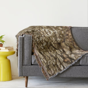 Tree Bark II Natural Textured Design Throw Blanket