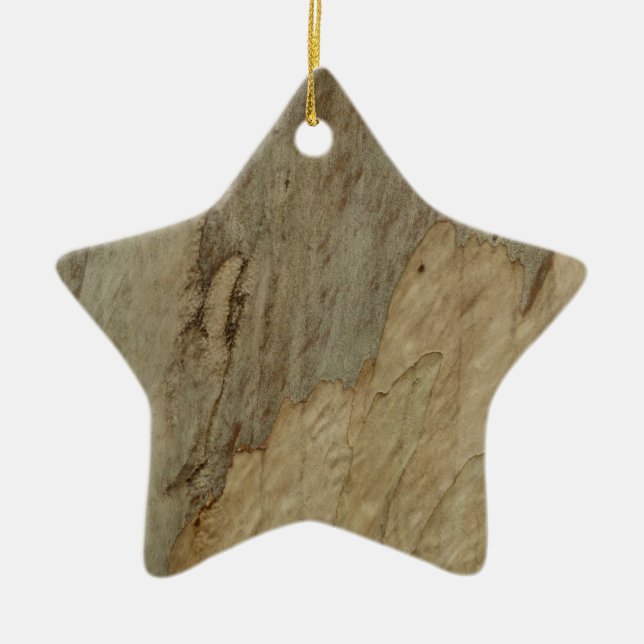 Tree Bark III Natural Abstract Textured Design Ceramic Tree Decoration (Front)