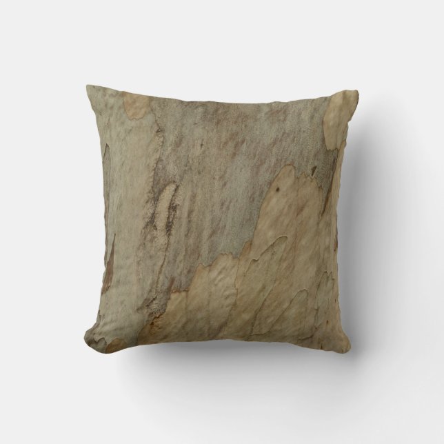 Tree Bark III Natural Abstract Textured Design Cushion (Front)
