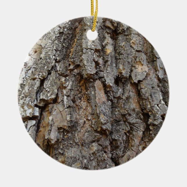 Tree Bark IV Abstract Nature Ceramic Tree Decoration (Front)