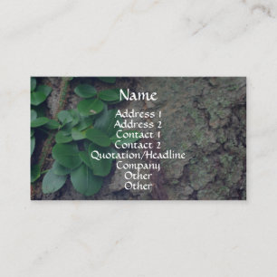 Tree Bark Leaves Nature Photography Business Card