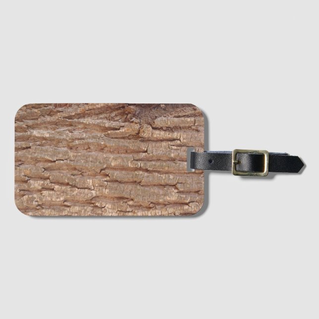tree bark luggage tag (Front Horizontal)
