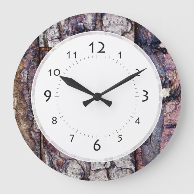 Tree Bark Lumberjack or Carpenter's Office Large Clock (Front)