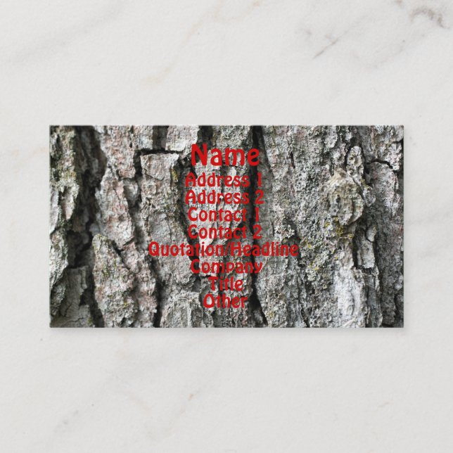 Tree Bark Nature Photography Business Card (Front)