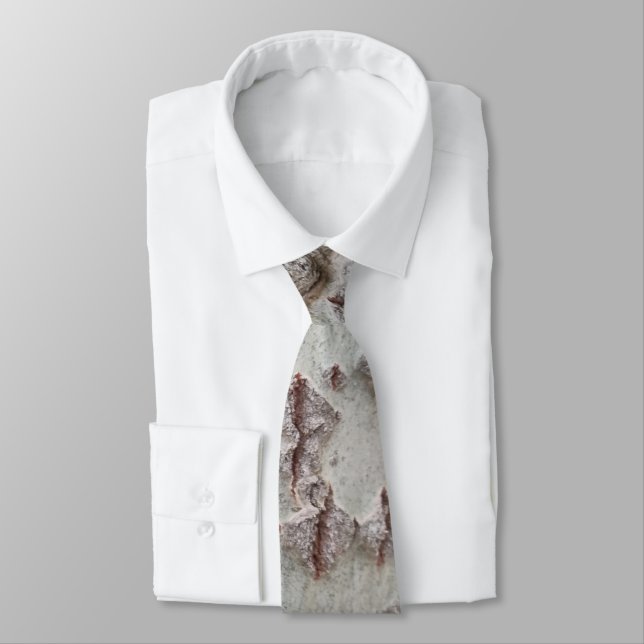 Tree bark pattern neck tie (Tied)