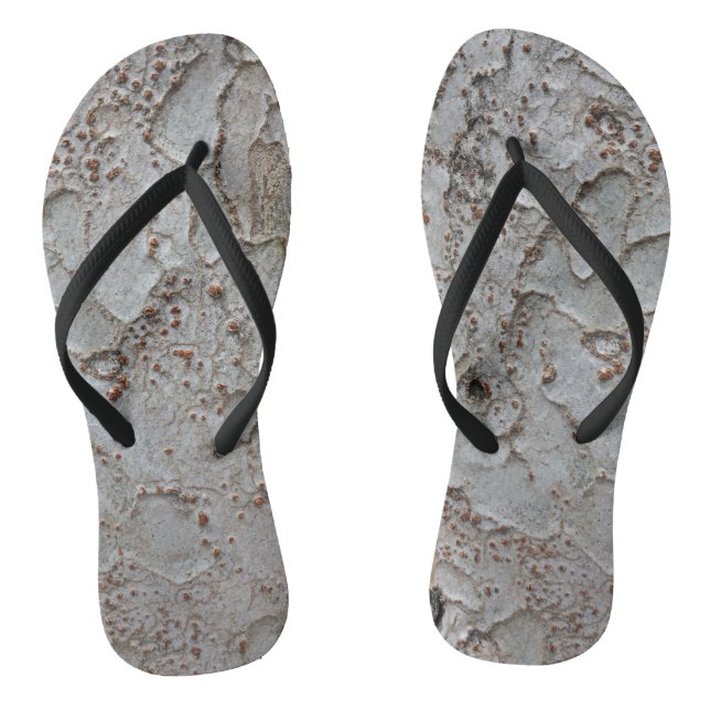 Tree Bark Photo Earth Tone Rustic Nature Flip Flops (Footbed)