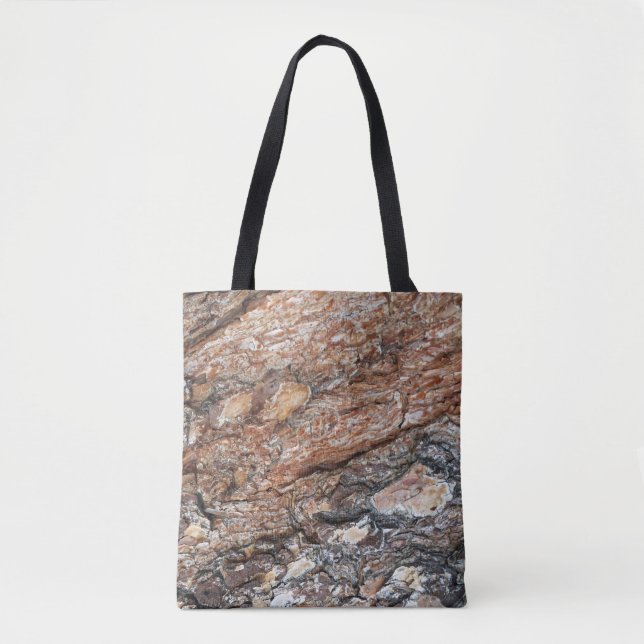 Tree Bark Photo Rustic Brown and Black Nature Tote Bag (Front)