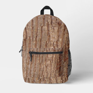 tree bark printed backpack