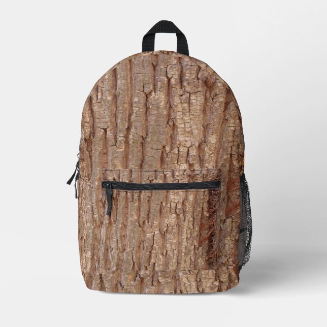 tree bark printed backpack (Front)