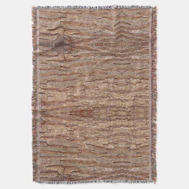 tree bark reflected throw blanket (Front Vertical)
