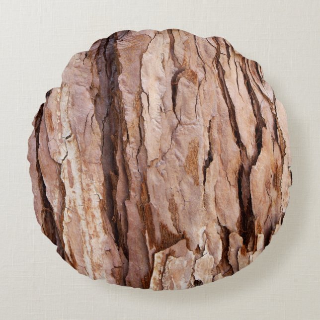 Tree Bark Texture Cool Unique Round Cushion (Front)