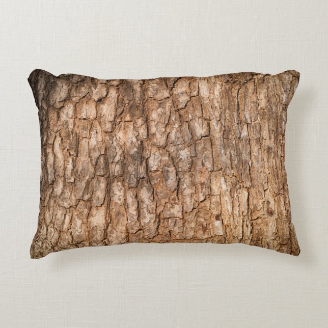 Tree bark texture, natural wood background. decorative cushion (Front)