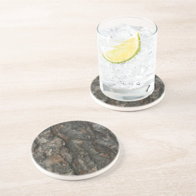Tree Bark Textured Round Coaster (Side)