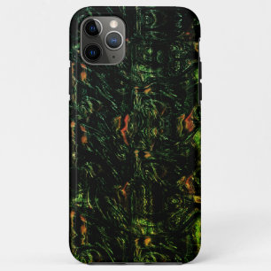 Tree bark under green hammered glass iPhone 11 pro max case