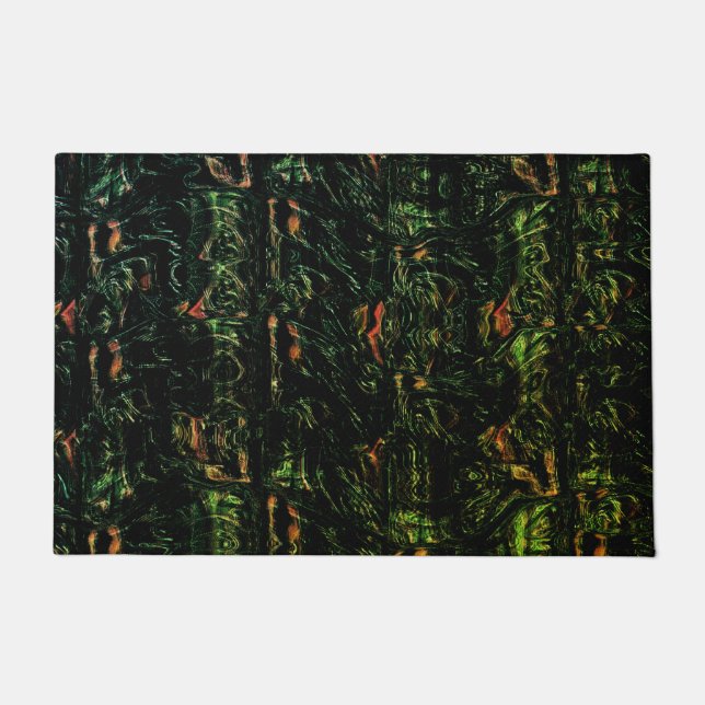 Tree bark under green hammered glass doormat (Front)
