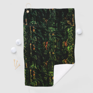 Tree bark under green hammered glass golf towel