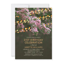 Tree Blossom Lights Rustic Floral 21st Birthday