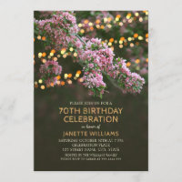 Tree Blossom Lights Rustic Floral 70th Birthday