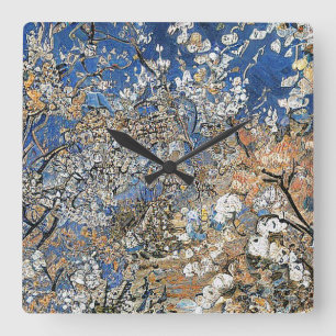 TREE BLOSSOM SQUARE WALL CLOCK