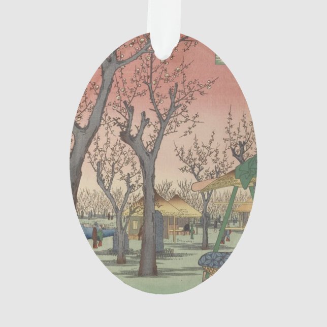 Tree Blossoms Plum Garden Japanese Ornament (Back)