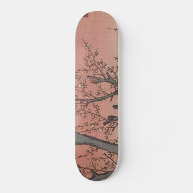 Tree Blossoms Plum Garden Japanese Skateboard (Front)