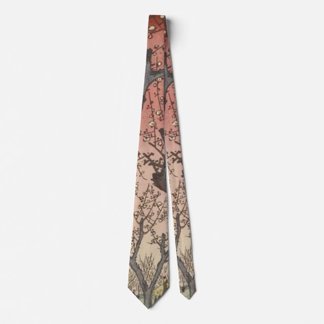 Tree Blossoms Plum Garden Japanese Tie (Front)