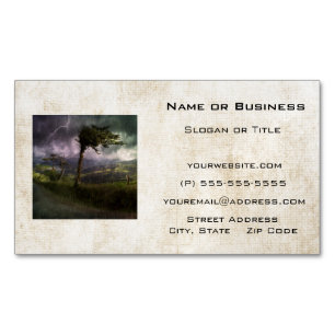 Tree Blowing in the Wind During a Thunder Storm Magnetic Business Card