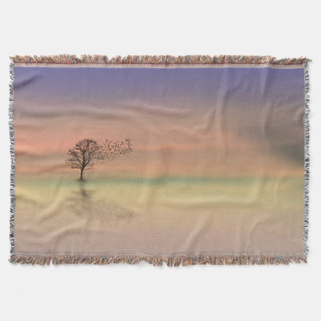 Tree Blowing in the Wind Throw Blanket (Front)