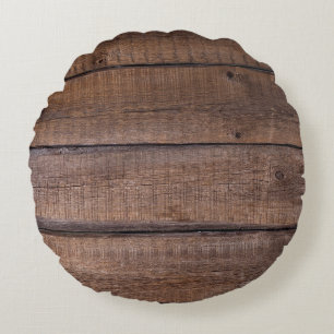 Tree boards background rustic round cushion