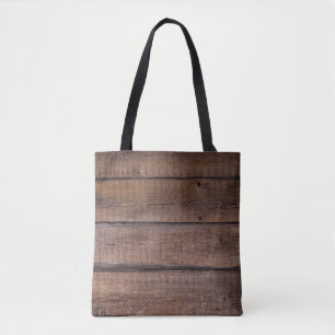 Tree boards background rustic tote bag