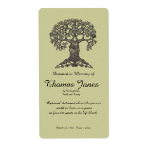 Tree Book Donated in Memory of Bookplate ..