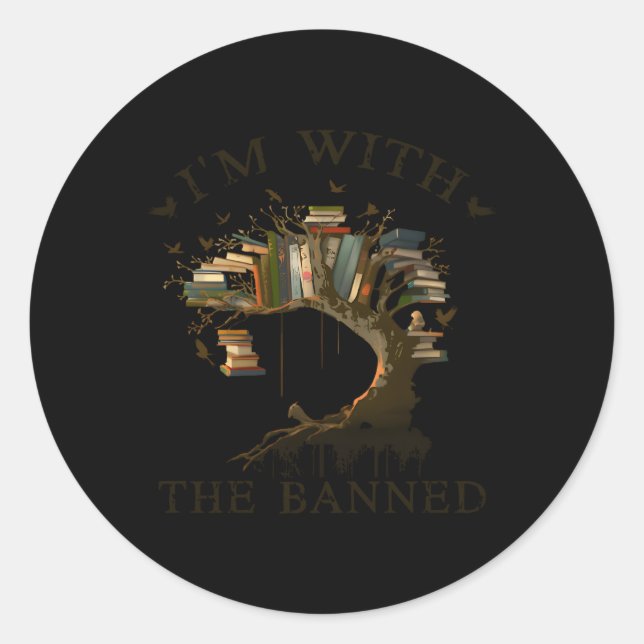 Tree Book For I'M With The Banned Classic Round Sticker (Front)