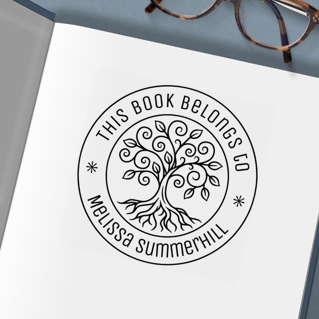 Tree Bookplate Round Self-inking Stamp (Creator Uploaded)