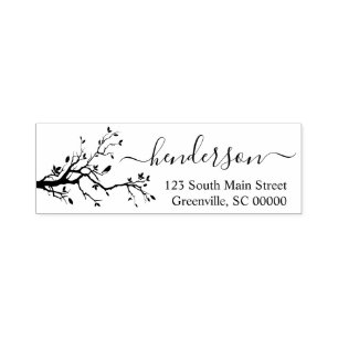 Tree Branch Modern Typography Custom Rubber Stamp