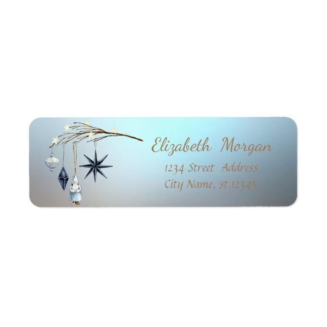 Tree Branch Ornaments Blue (Front)