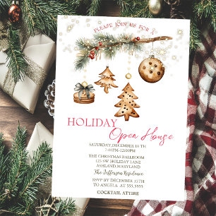 Tree Branch,Ornaments,Stars Open House Invitation
