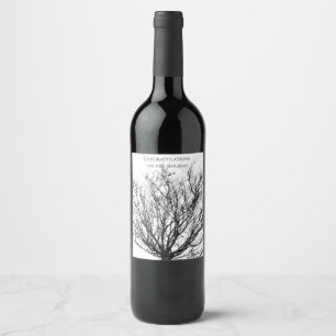 Tree Branches, Black and White on Wine Label
