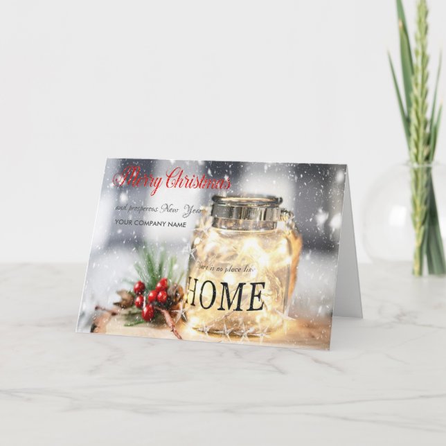 Tree Branches,Holly Berry Candle Company Greeting Holiday Card (Front)