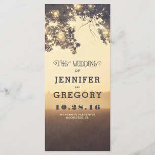Tree Branches Summer Evening Wedding Programs Programme