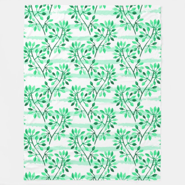 Tree branches with leaves fleece blanket (Front)