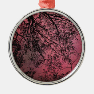 Tree Branchs Red Background Metal Tree Decoration
