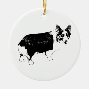 Tree-Bright Corgi Turn Ceramic Tree Decoration