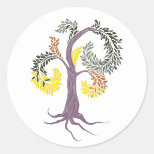 tree by abbey foster classic round sticker