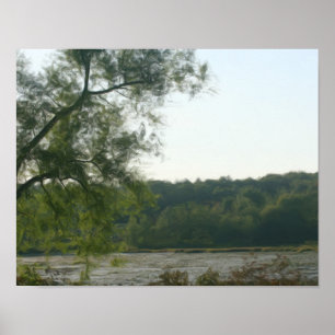 Tree By Marsh Photo Oil Painting Poster