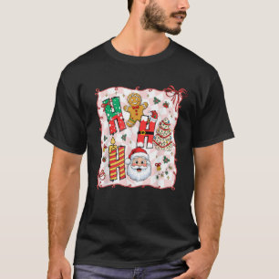 Tree Cake Gingerbread Christmas Ho Ho Funny Santa  T-Shirt